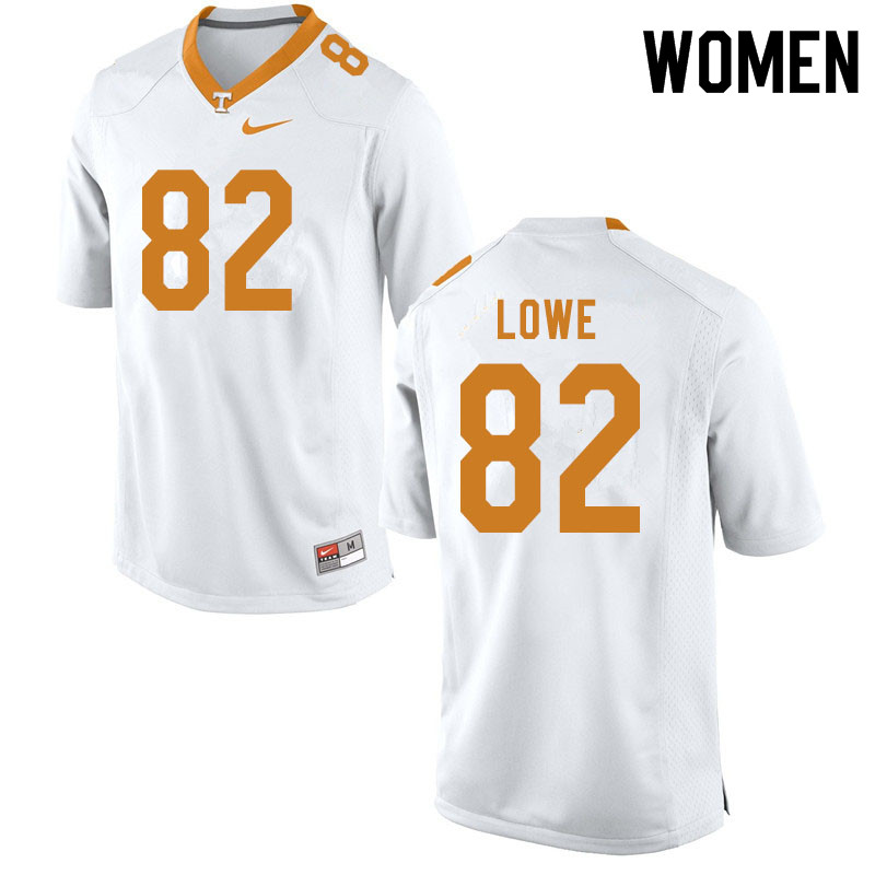 Women #82 Jackson Lowe Tennessee Volunteers College Football Jerseys Sale-White